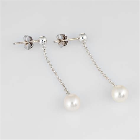 pearl drop earrings tiffany|tiffany freshwater pearl earrings.